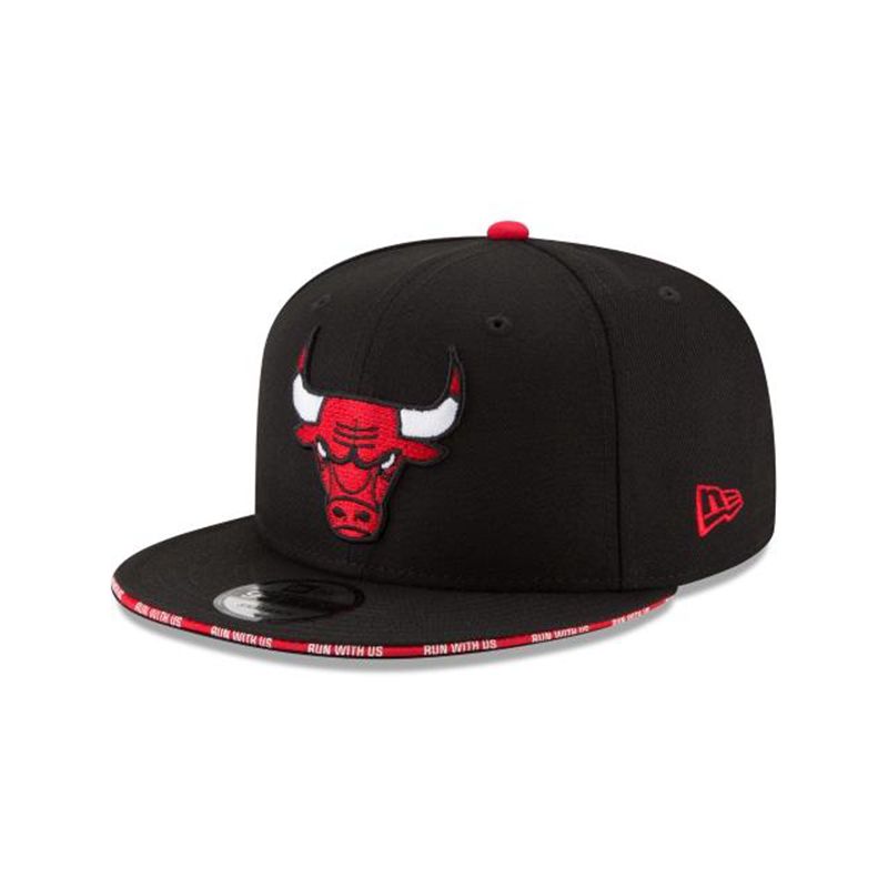 NBA Chicago Bulls Callout Trim 9Fifty Snapback (POR7217) - Black New Era Caps